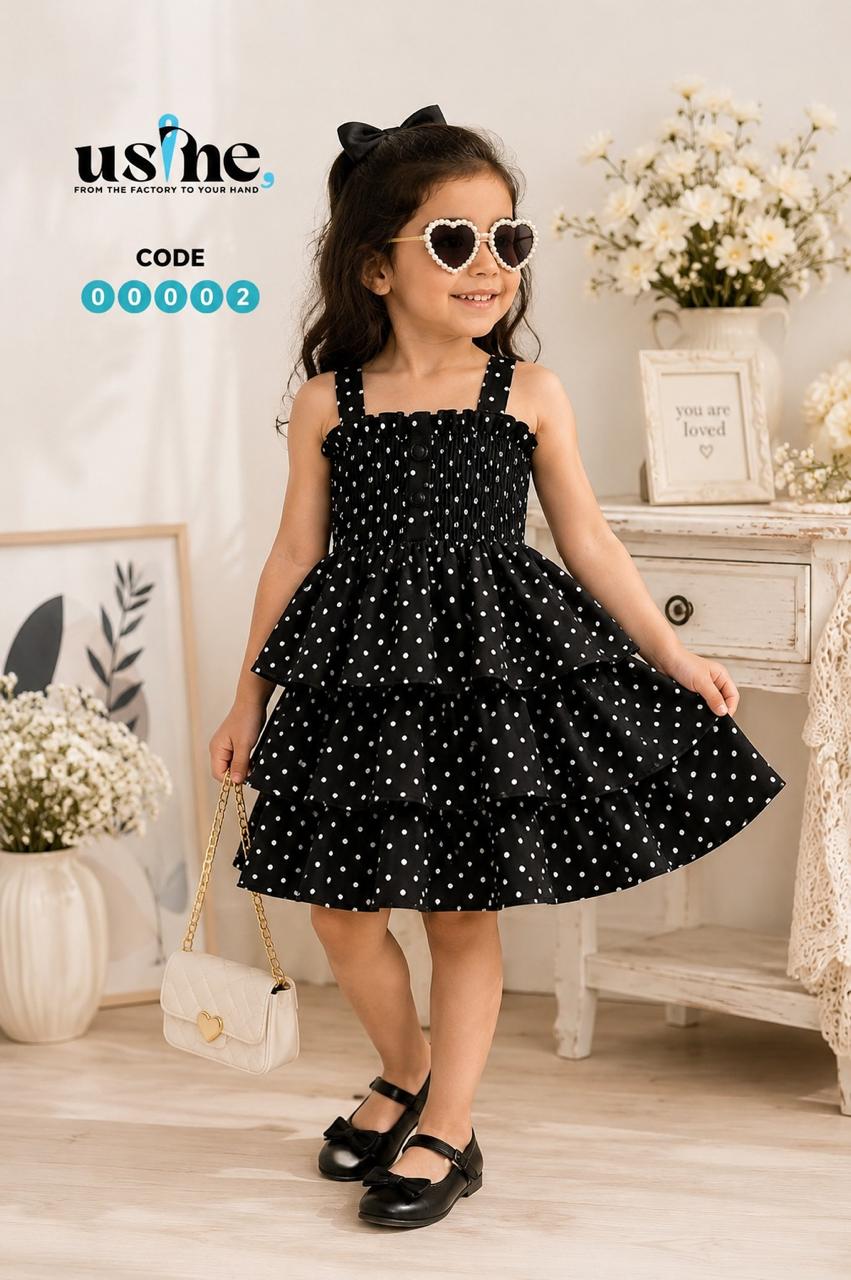 0002 فستان بناتي منقط