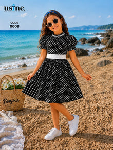 0008 فستان بناتي منقط