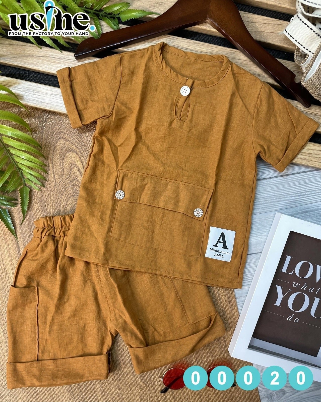 00020 boys' two-piece suit with pockets and buttons