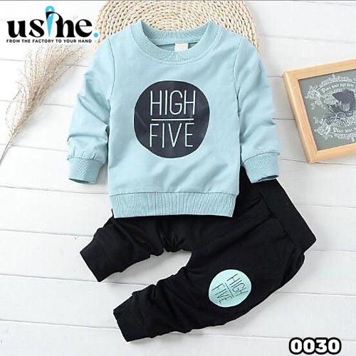 ملابس اطفال ولادي شتوي بنطلون وسويتشرت HiGH FiVE