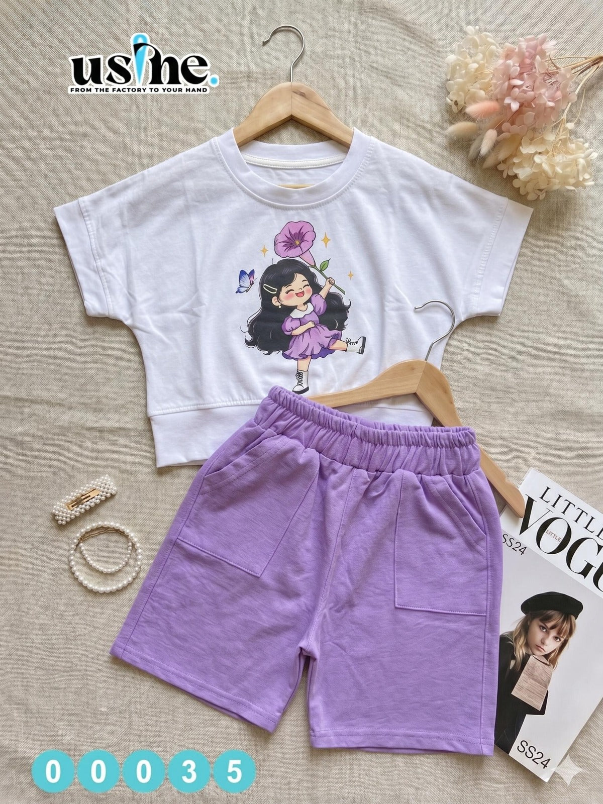 00035 Girls' T-shirt and shorts set GIRL