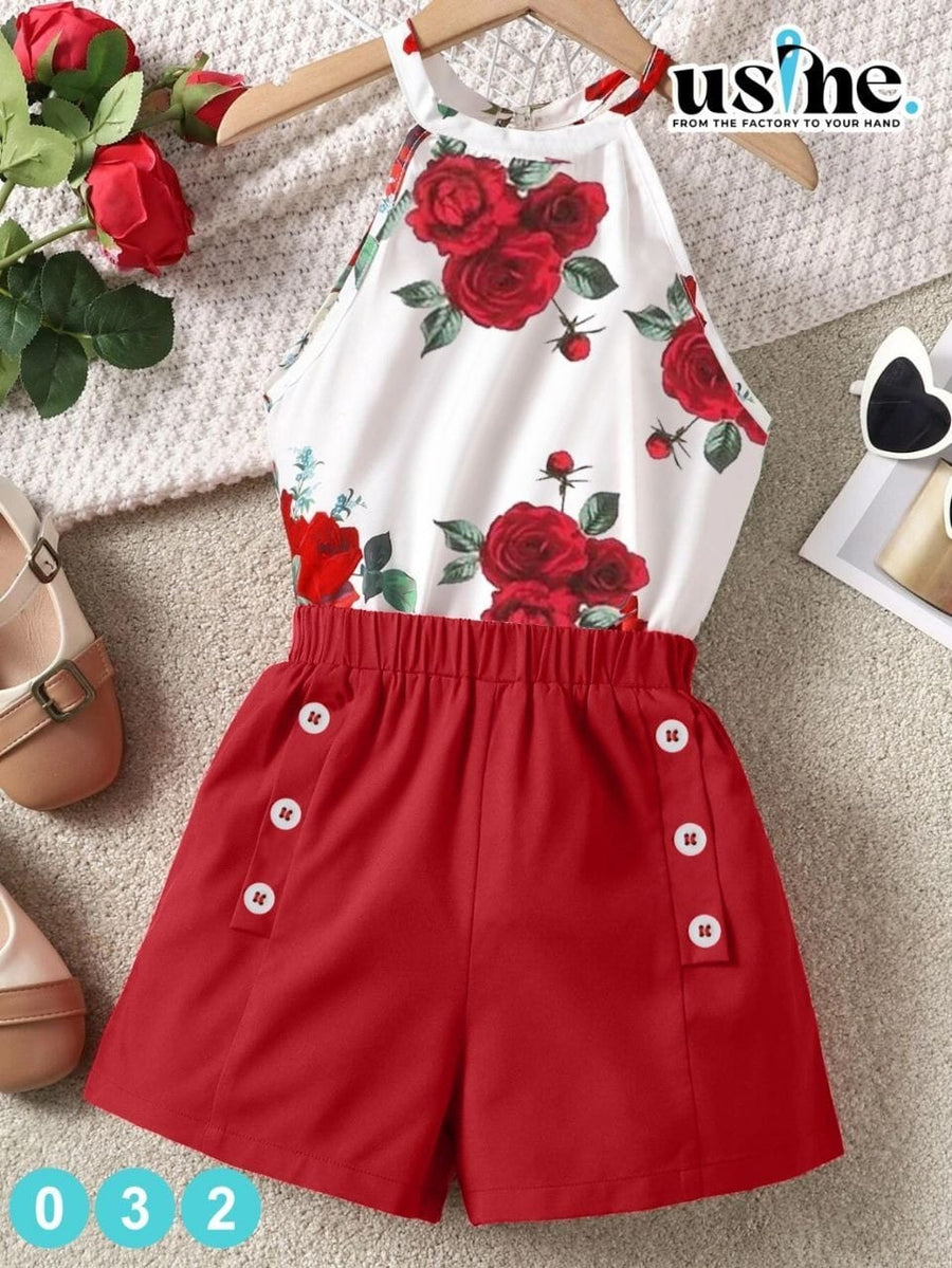 032 Girls' Floral Shirt - Code