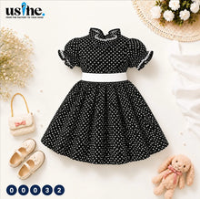 00032 فستان بناتي منقط بحزام Usine