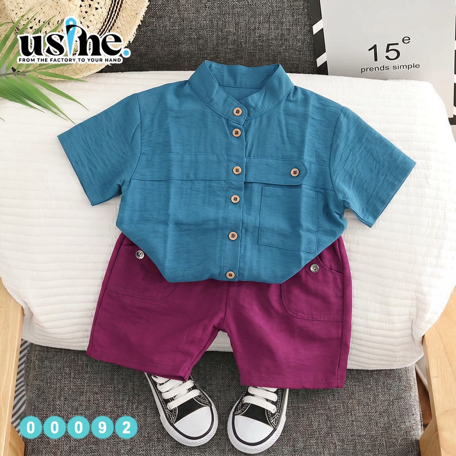 00092 boys' shirt and shorts set