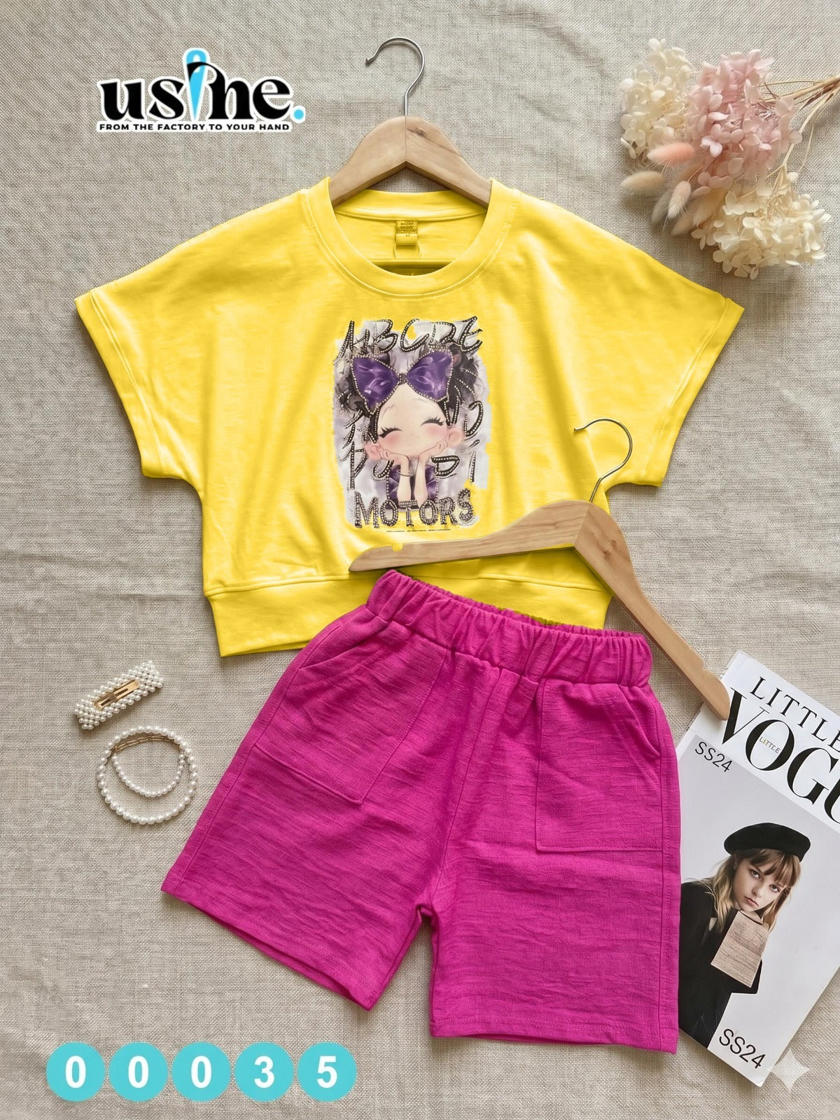 00035 Girls' T-shirt and shorts set GIRL
