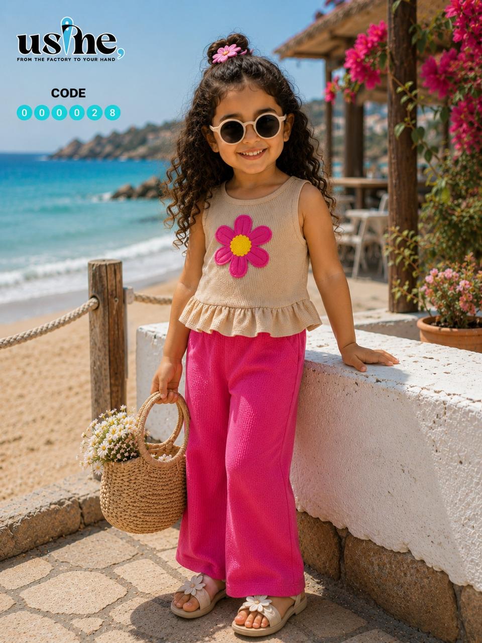 00028 Girls' set: Blouse and Charleston trousers