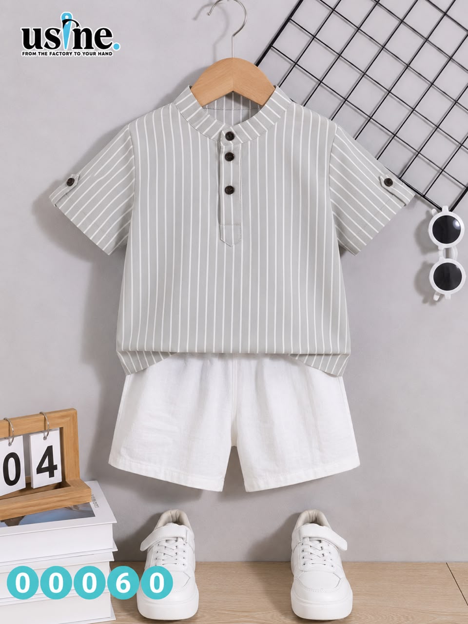 00060 Striped shirt and shorts
