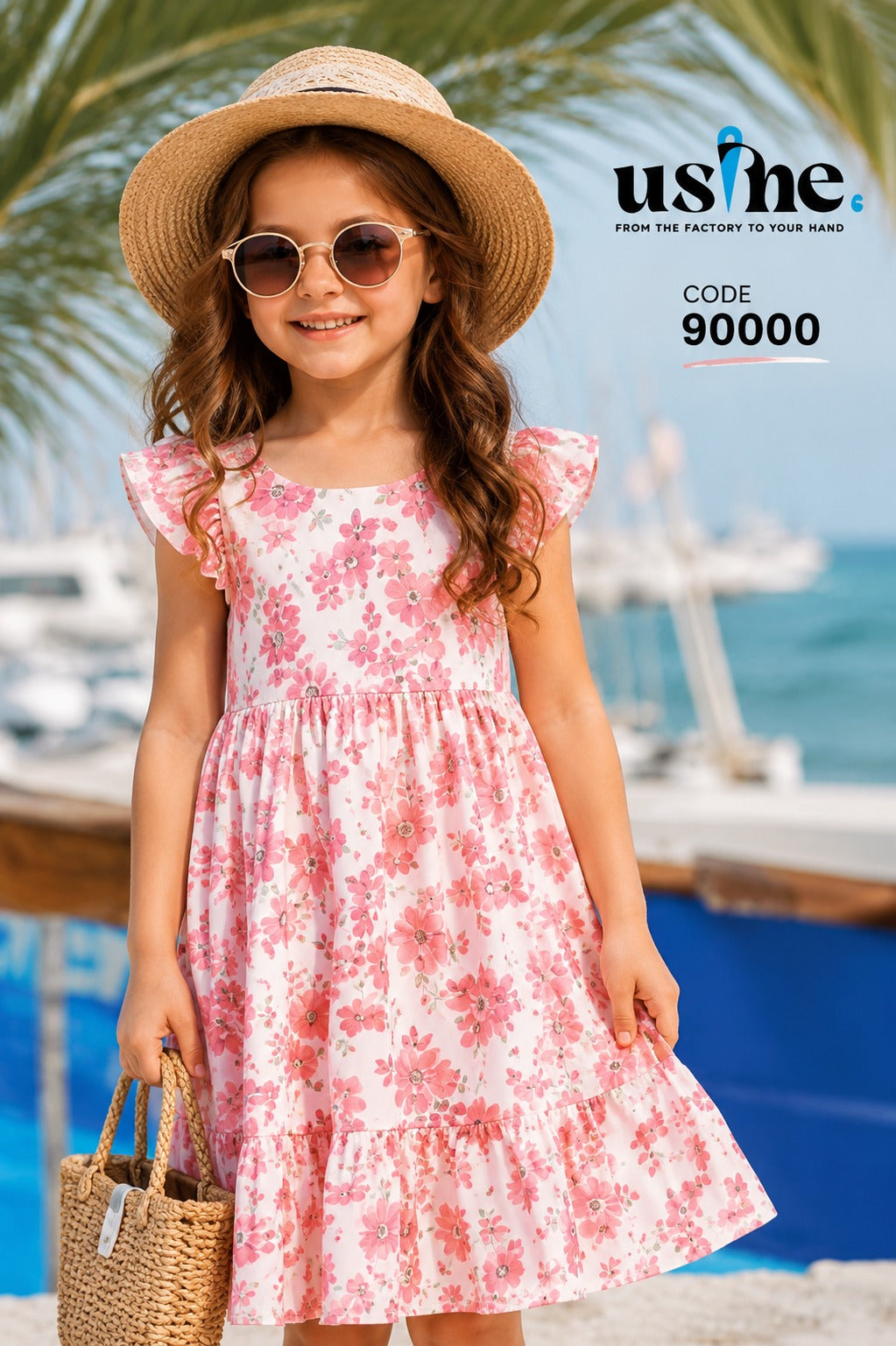 90000 Girls' Rose Pink Dress