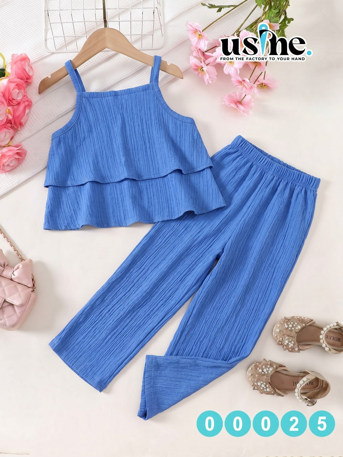 00025 girls' two-piece halter swimsuit