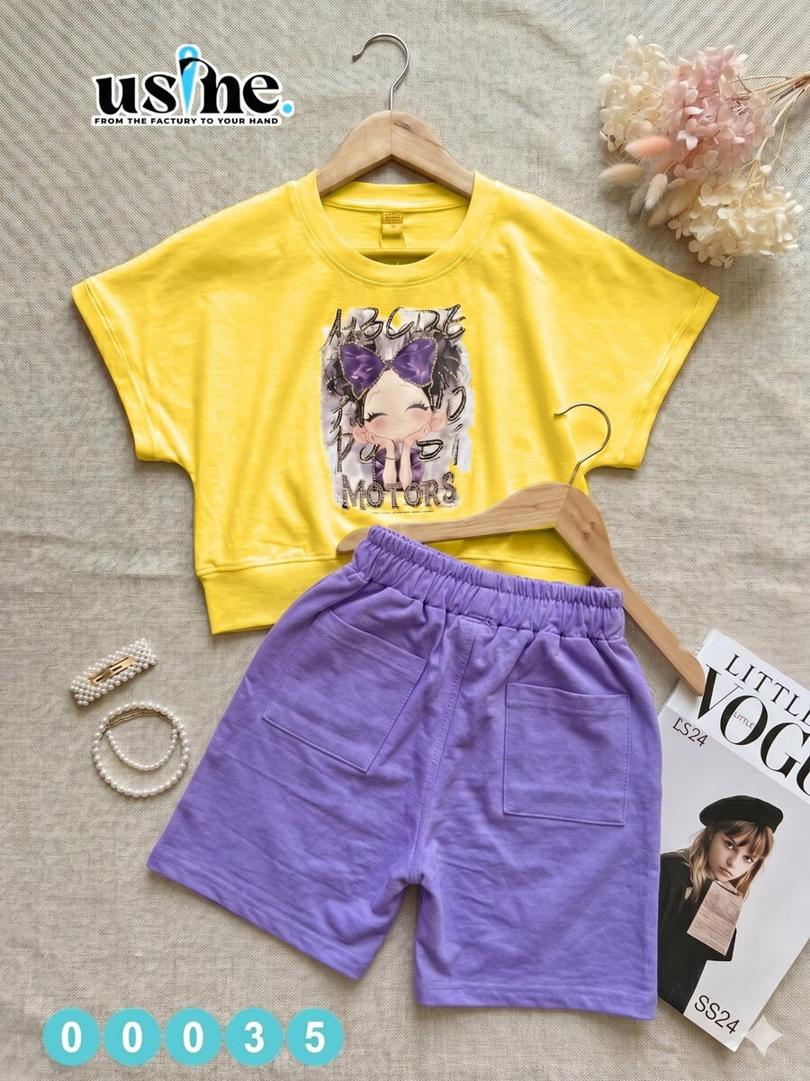 00035 Girls' T-shirt and shorts set GIRL