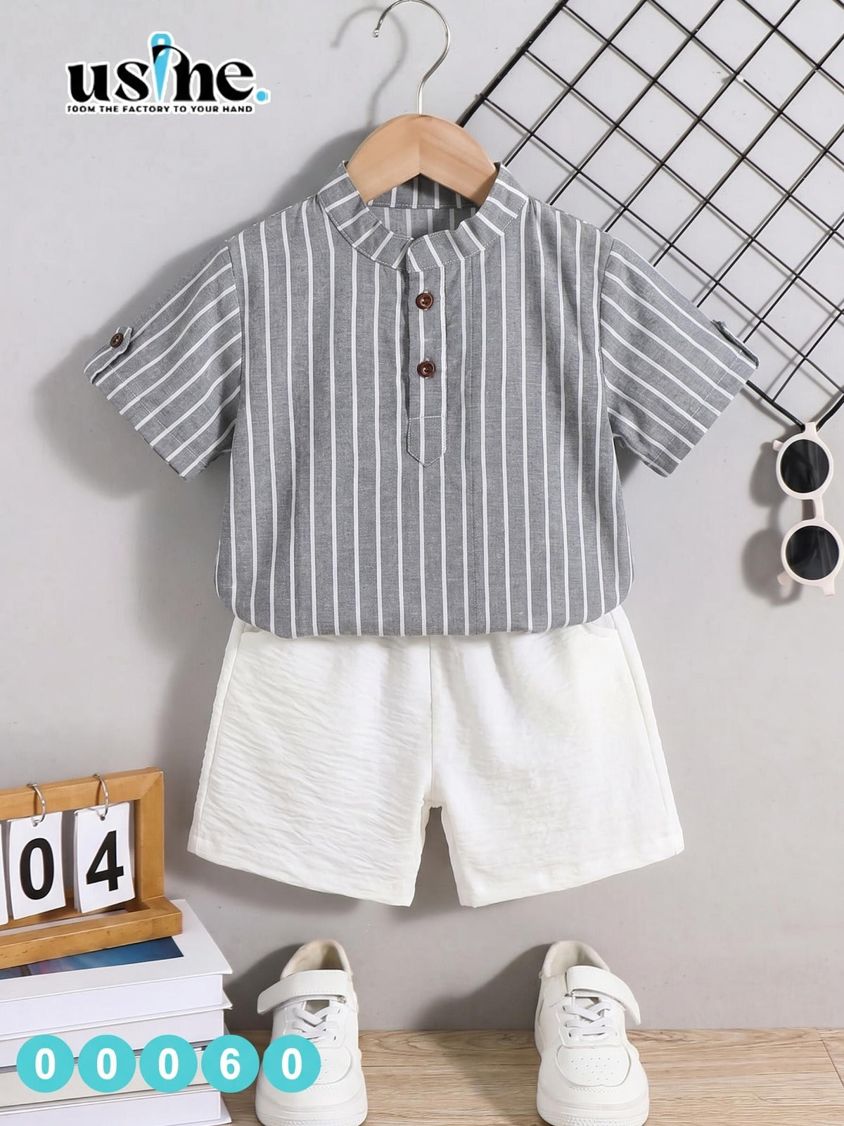 00060 Striped shirt and shorts