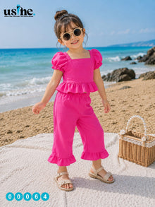 00064 Girls off-shoulder suit