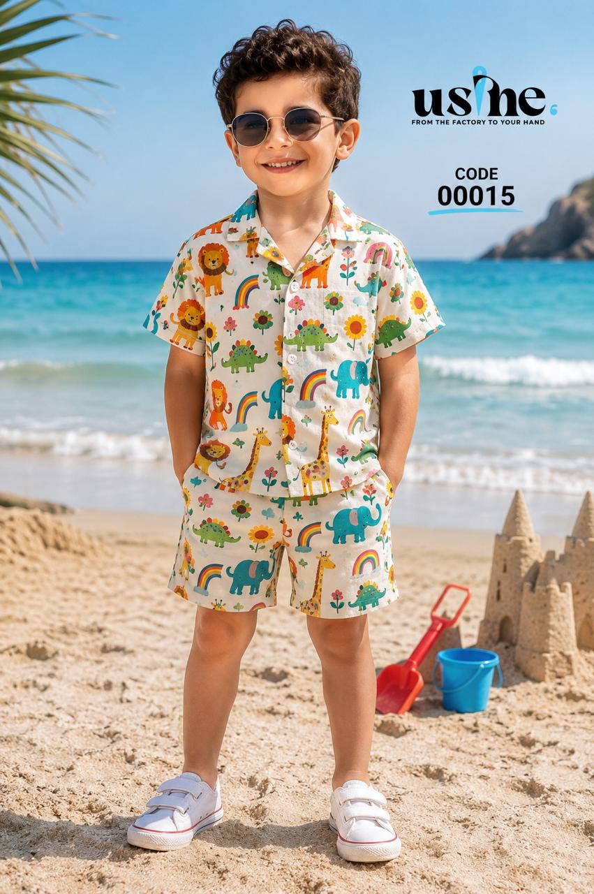 00015 Animal shirt and shorts