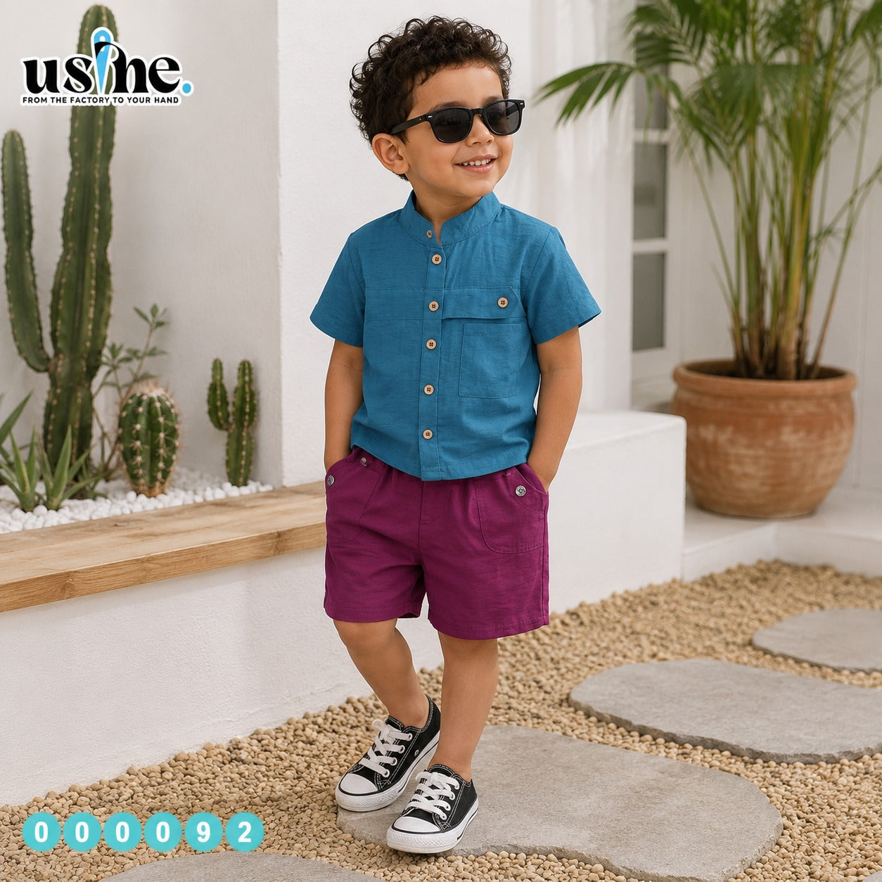00092 boys' shirt and shorts set