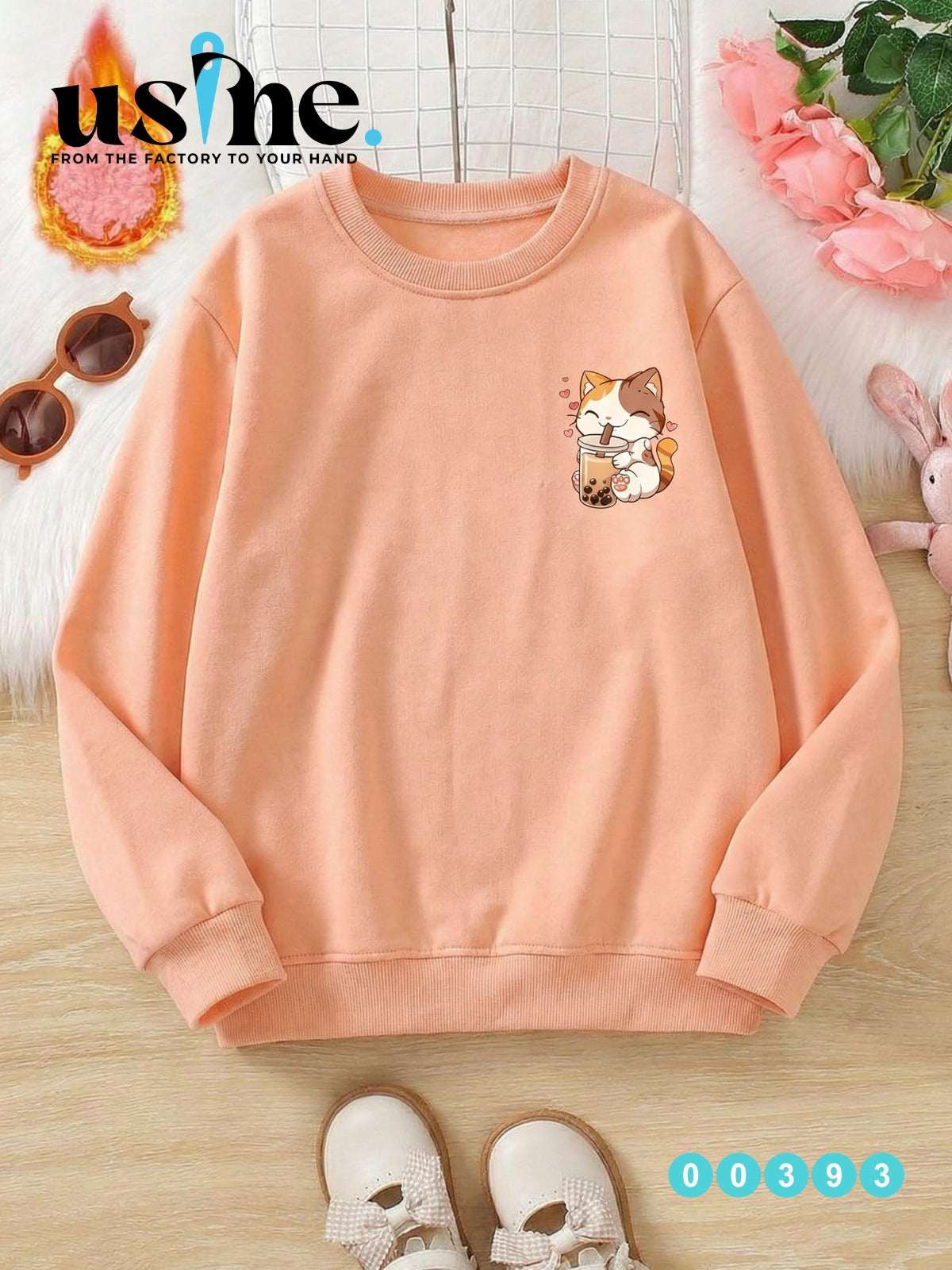 00393 Kids sweatshirt cat