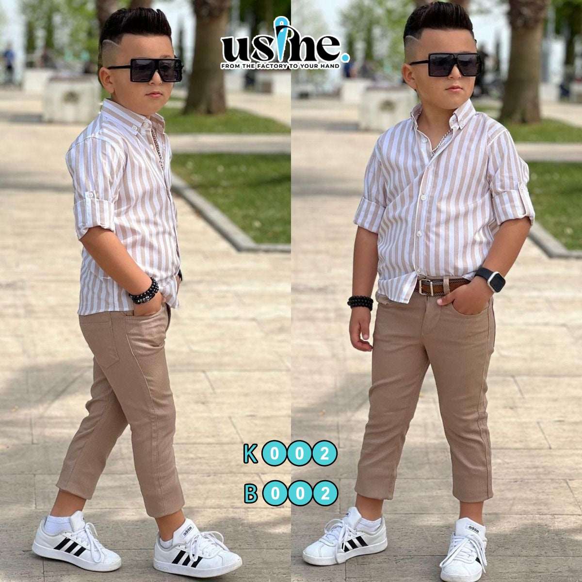 K002 قميص اطفال ابيض فى بيج