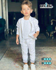 K 009 قميص ولادي أبيض كاجوال
