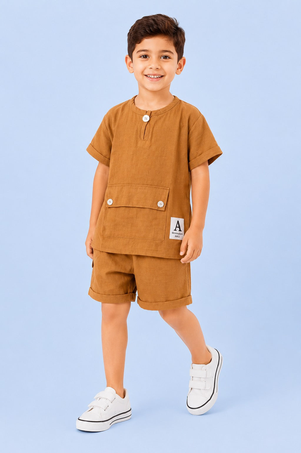 00020 boys' two-piece suit with pockets and buttons
