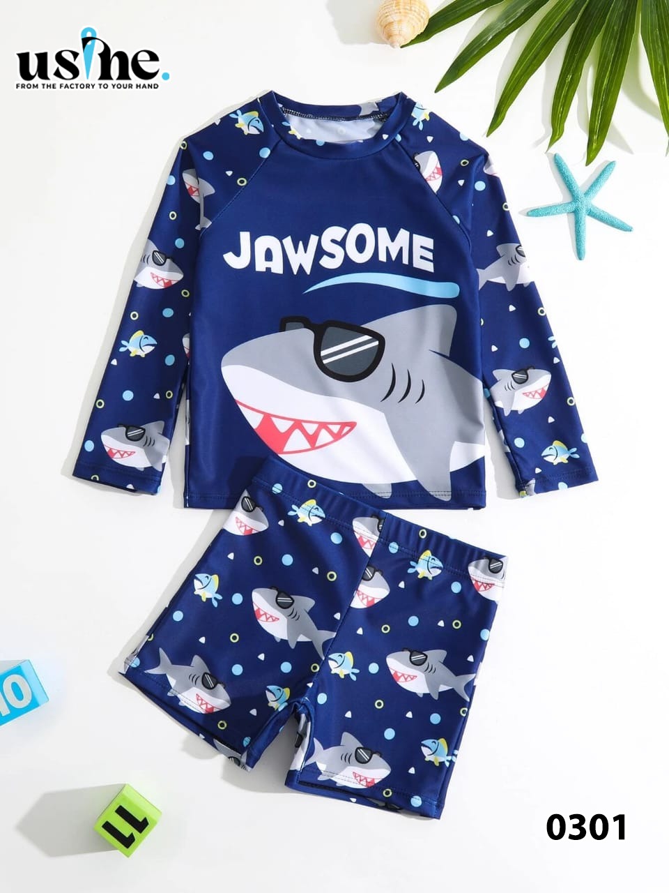 Boys' Shark Swimsuit 0301
