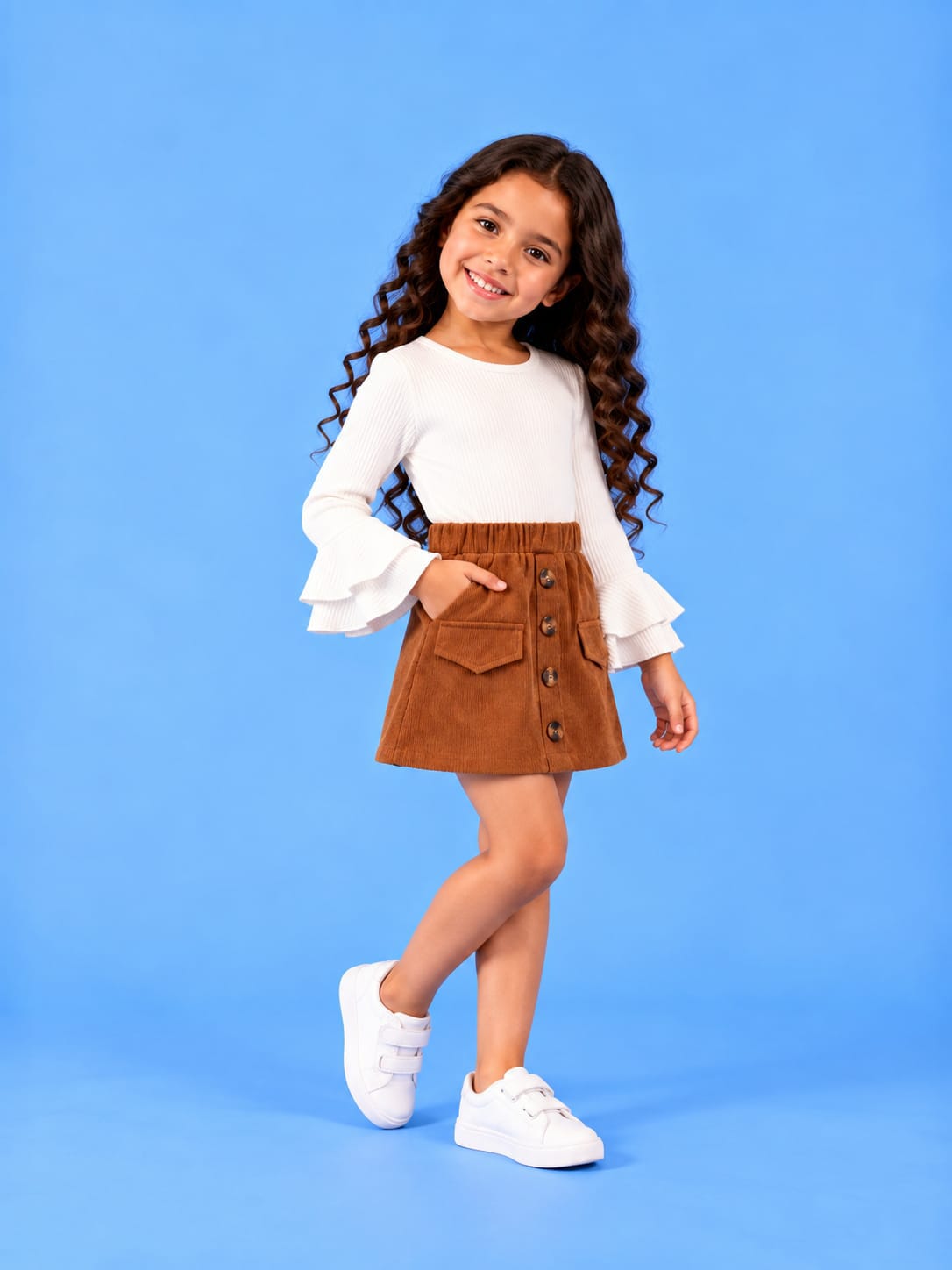 00508 Girls' two-piece set consisting of a skirt and a blouse