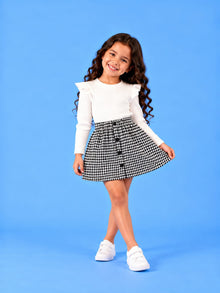 00510 Kids' set: plaid skirt and blouse