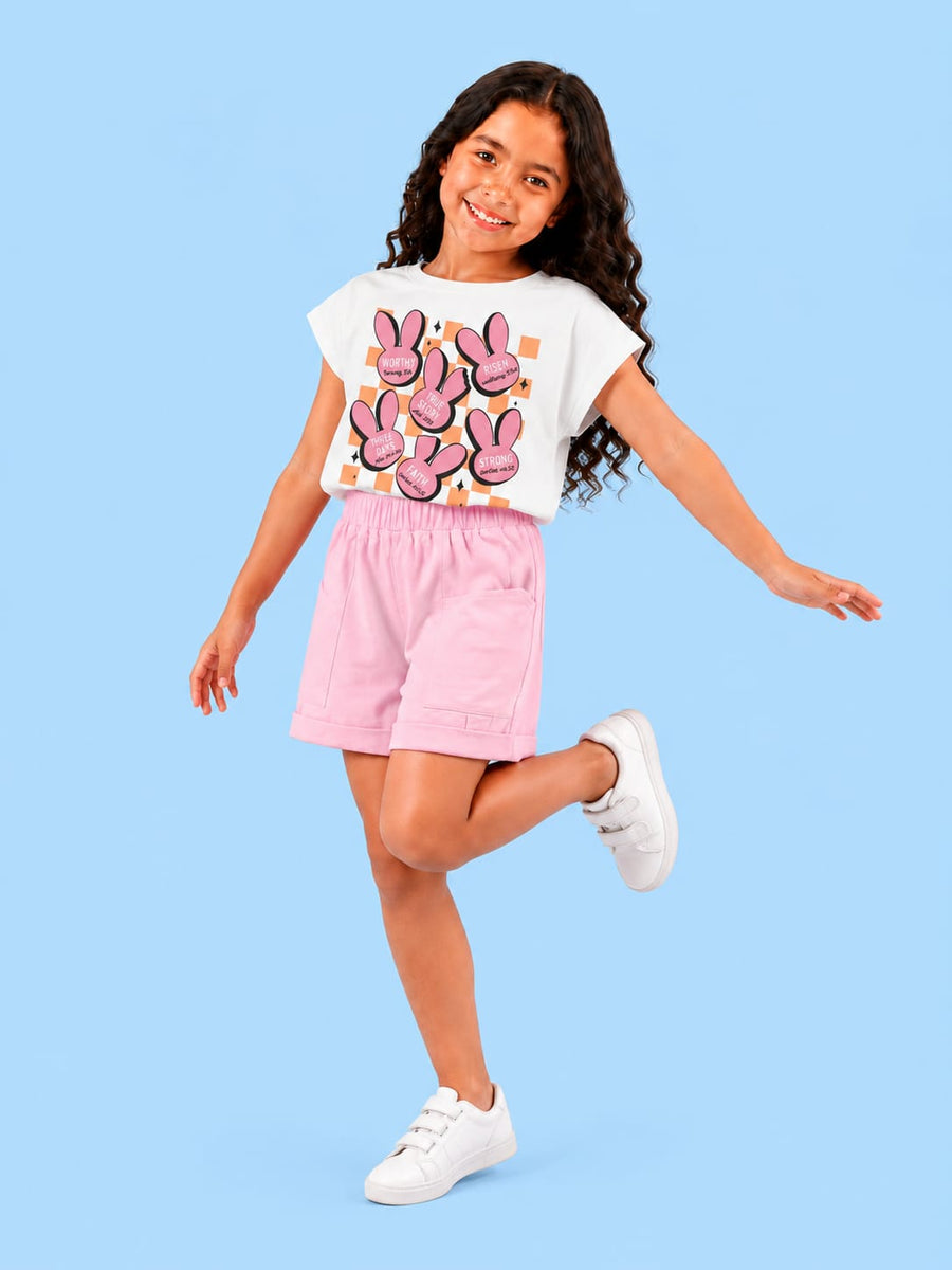 50006 Girls Two Piece Set Bunny Rose