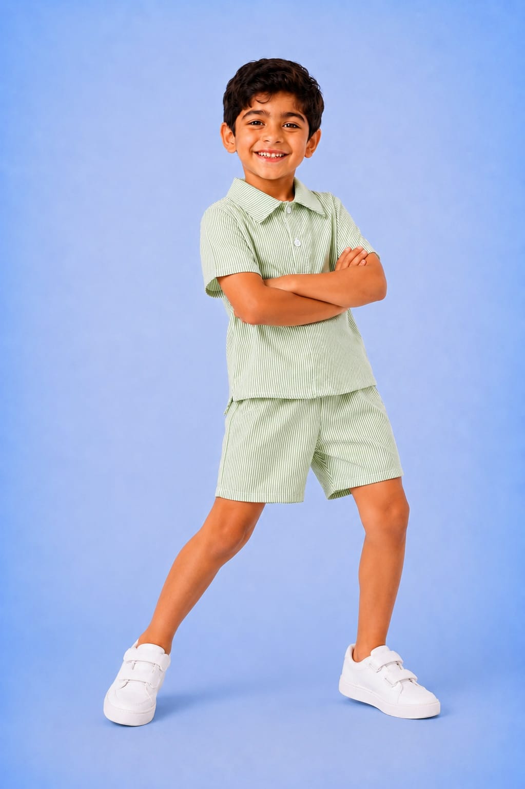 00074 Striped shirt and shorts