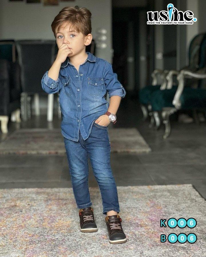 K006 Kids' Set Denim Shirt