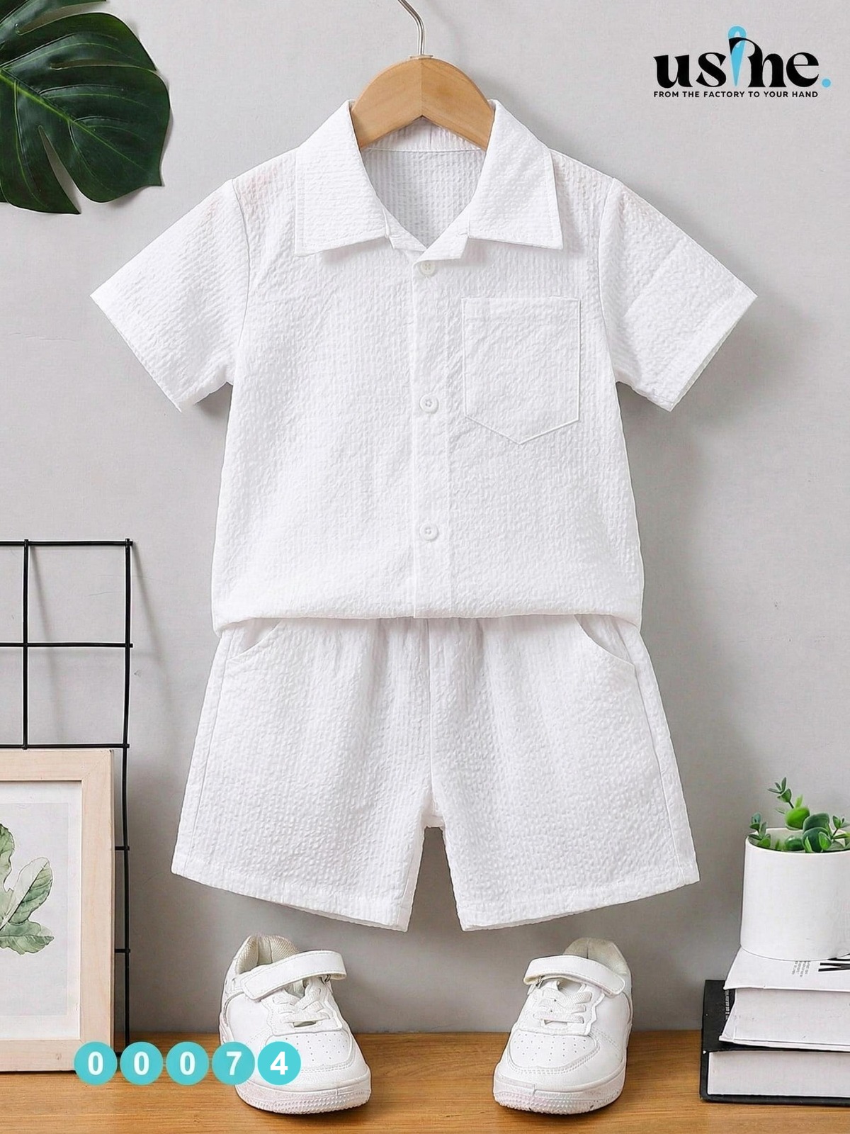 00074 قميص و شورت مقلم