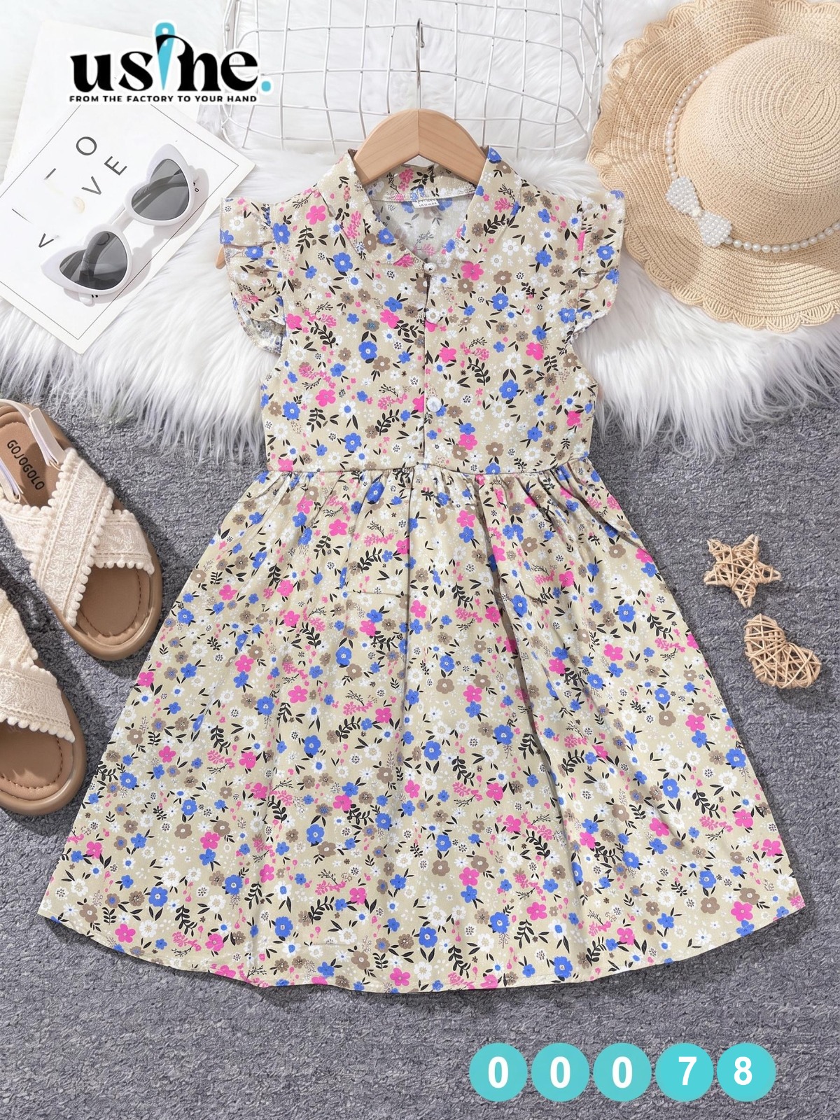 00078 دريس بناتي مشجر ورد