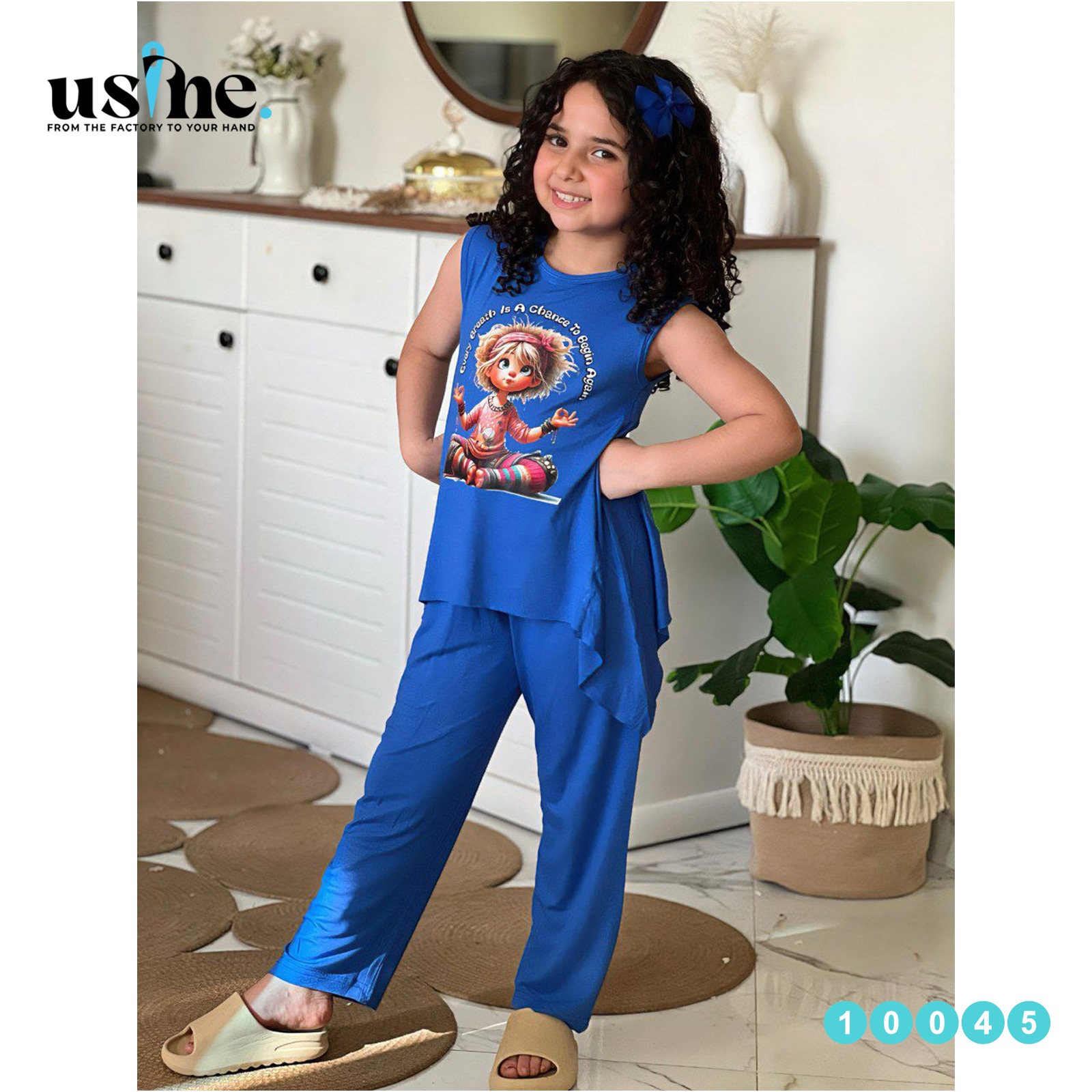 10045 بيجامه بناتى blue girl