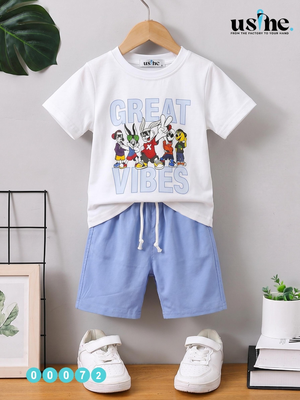 00072 تيشيرت و شورت GREAT VIBES