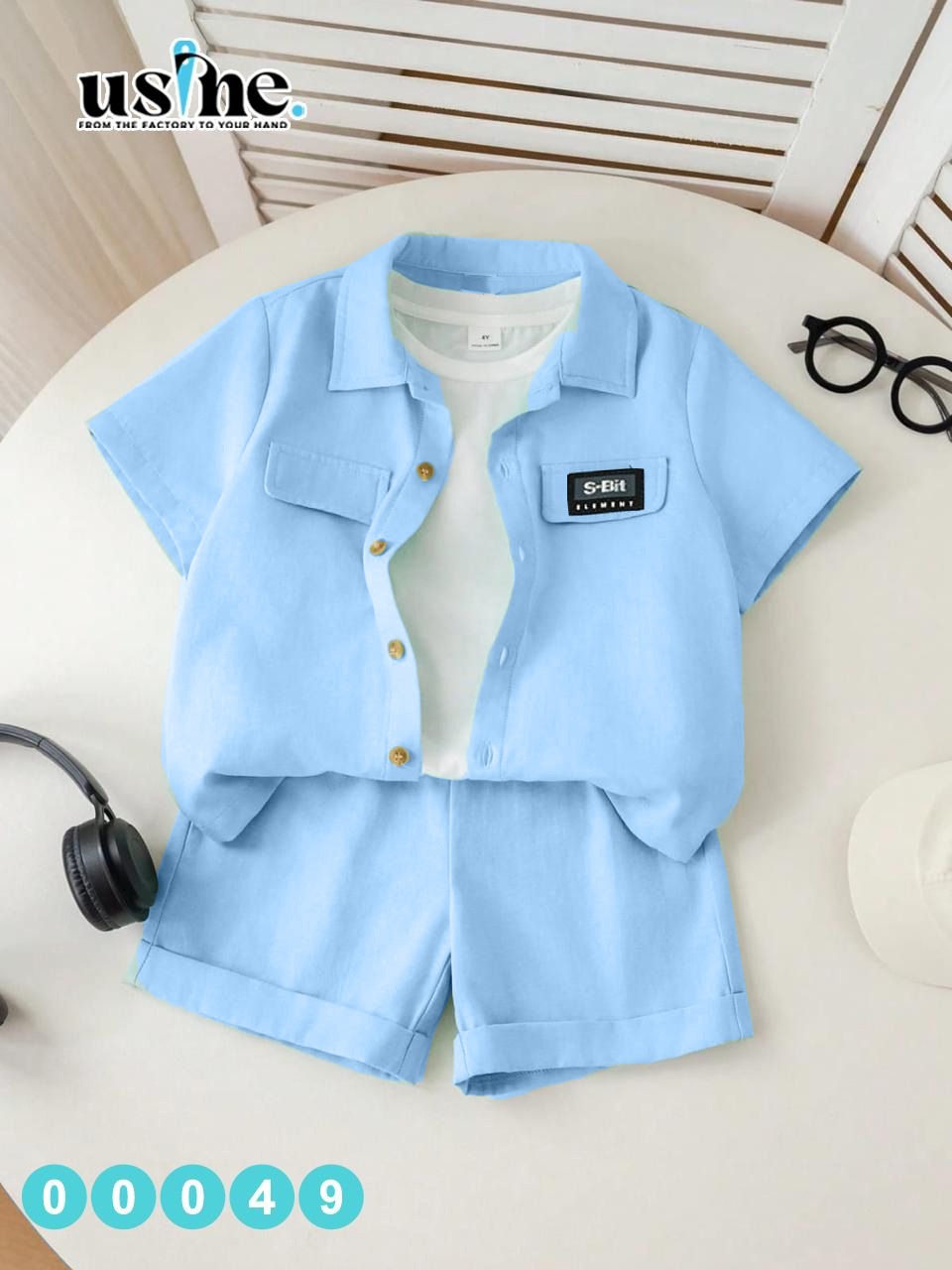 00049 سوت ولادي 3 قطع بيبي بلو