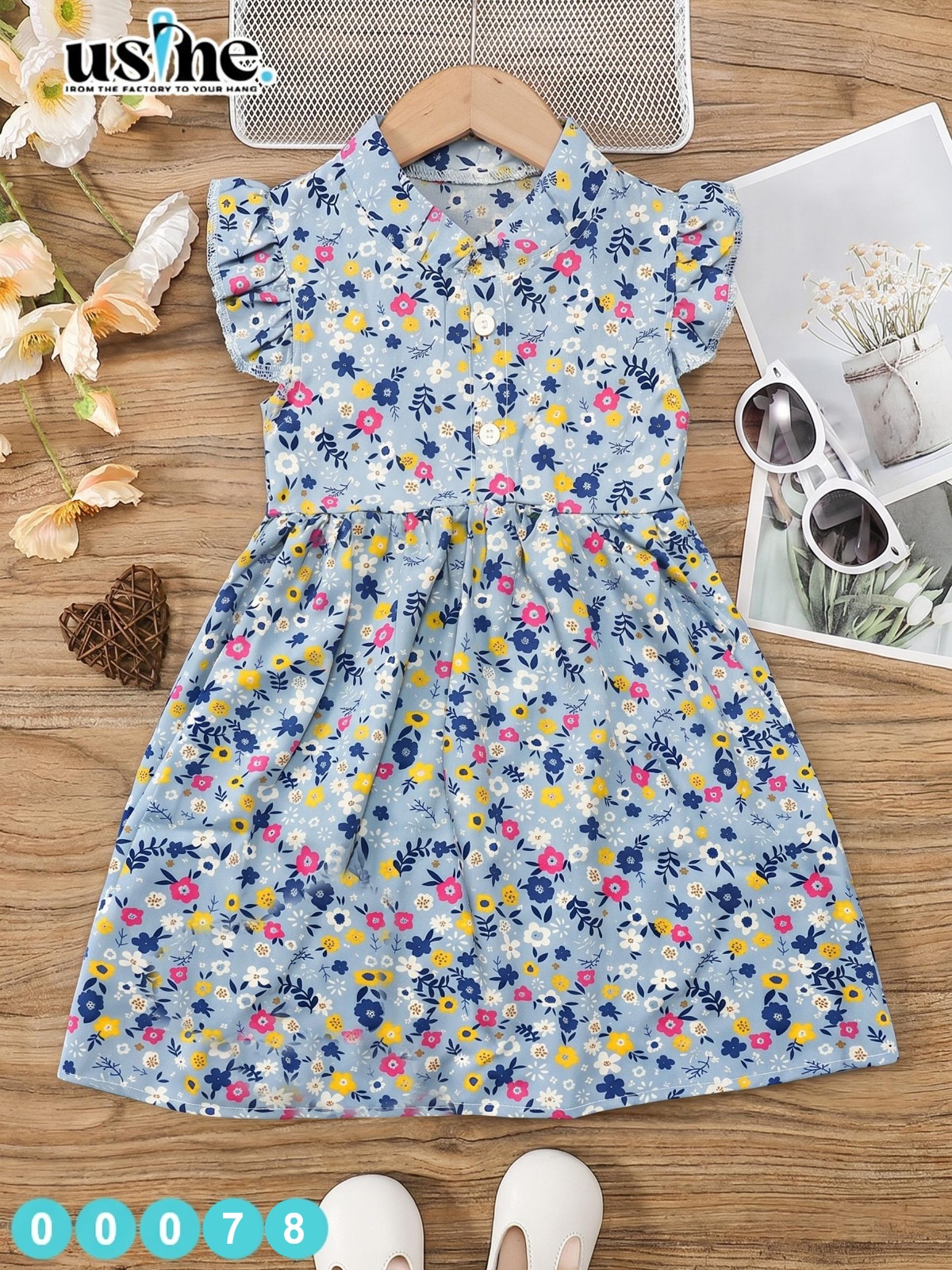 00078 دريس بناتي مشجر ورد