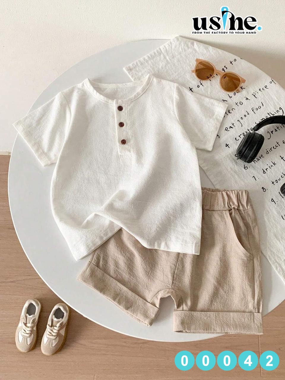 00042 سوت اولادى تيشيرت وشورت مقلوب