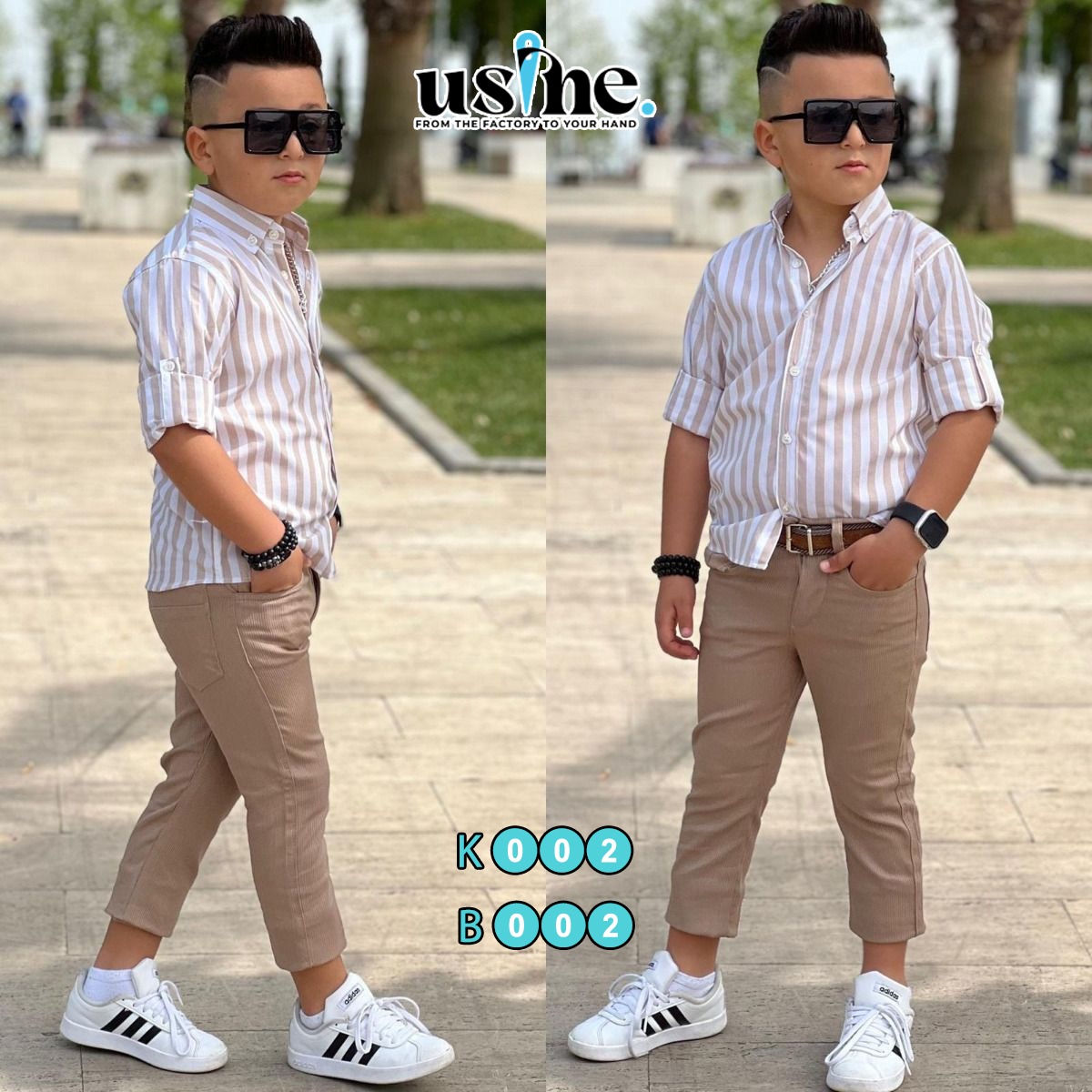 K002 قميص اطفال ابيض فى بيج