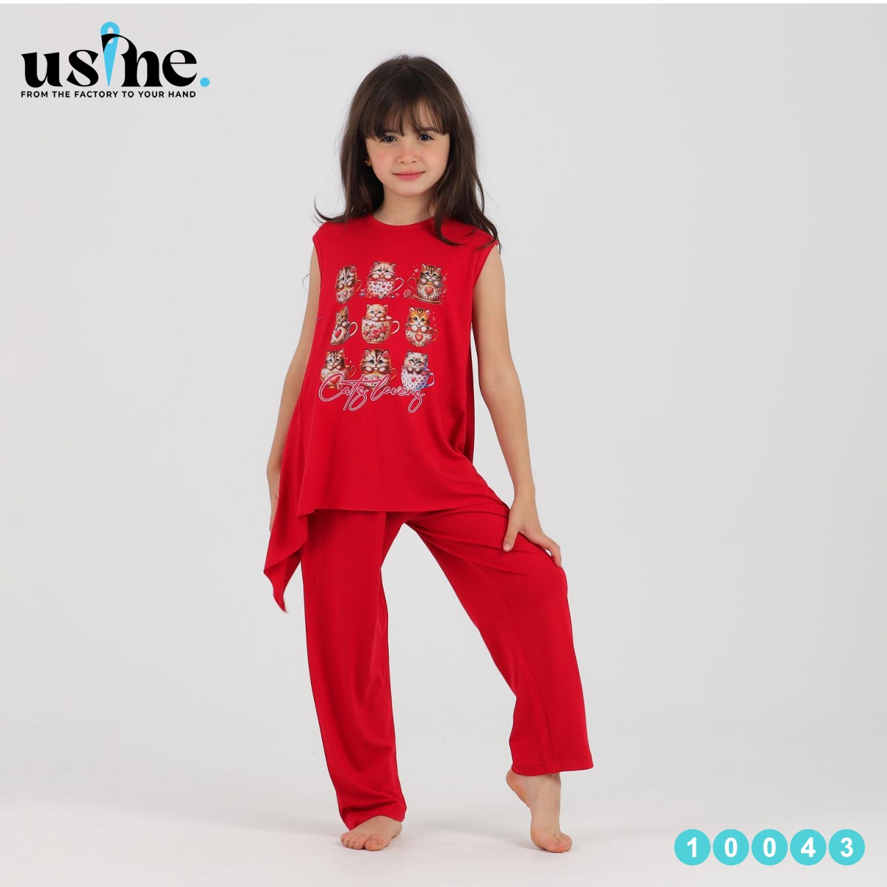 10043 بيجامه بناتي قطط