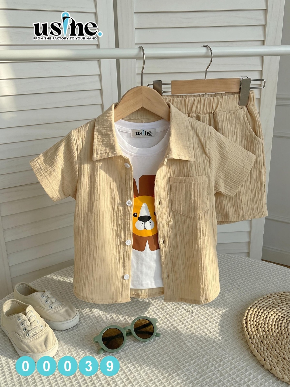 00039 طقم صيفي ولادي 3 قطع اسد