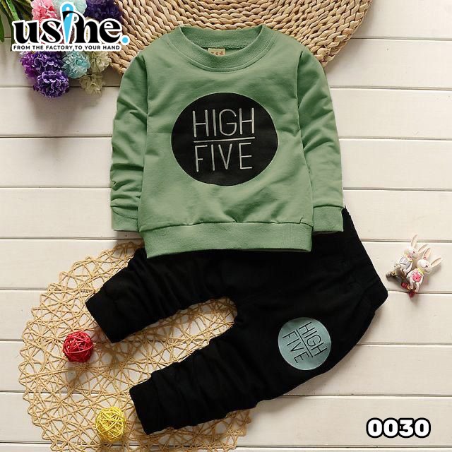 0030  ملابس اطفال ولادي شتوي بنطلون وسويتشرت HiGH FiVE