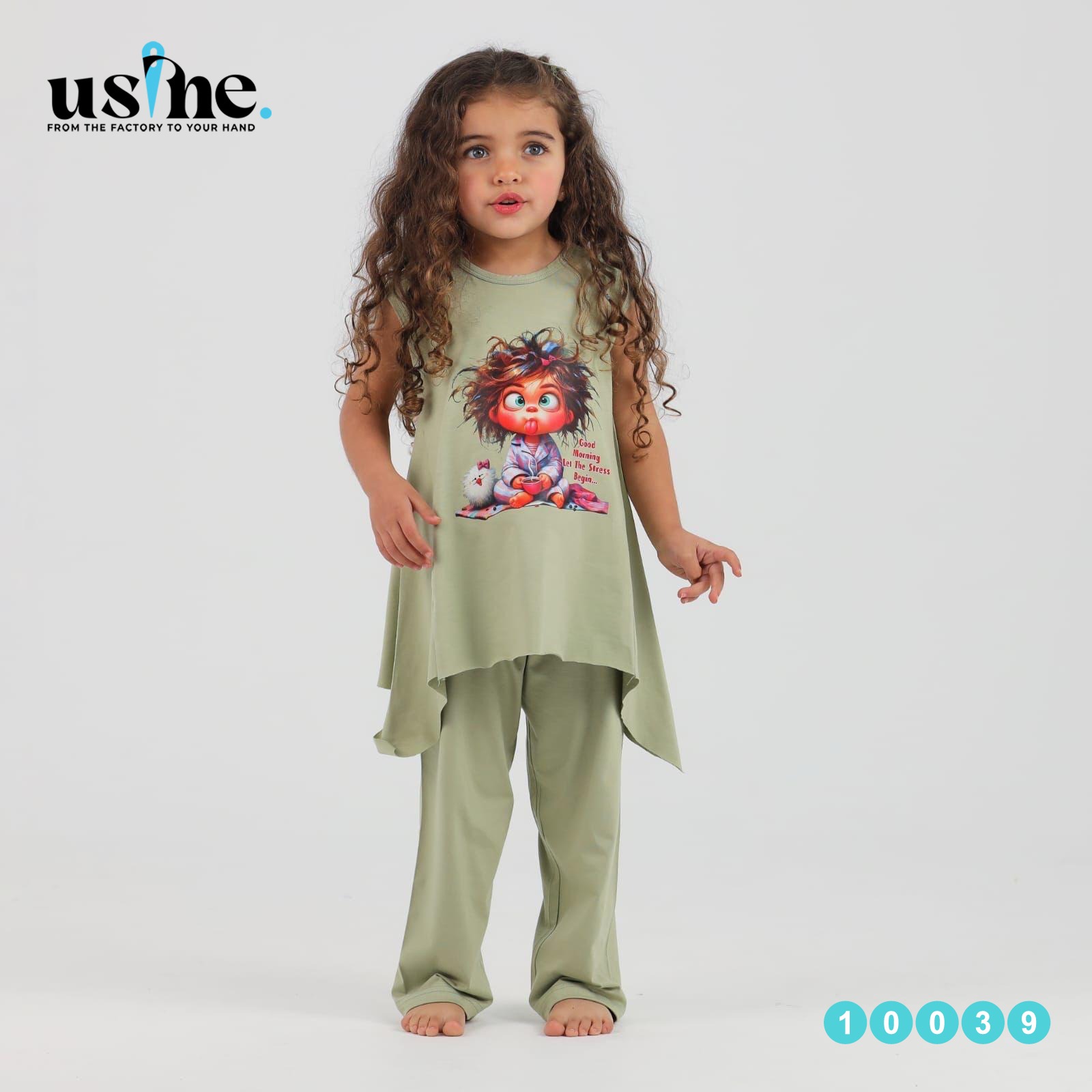 10039بيجامه بناتى good morning